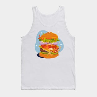 Hand Drawn Burgers Design Tank Top